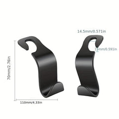 2pcs Car Hook Rear Hidden Stickable Car 7-shaped Hook Auto Back Seat Organizer