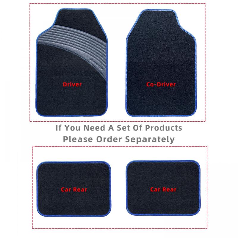2pcs Universal Car Floor Mats SPORT Non-slip Easy To Clean for Most Car Models