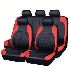 Deluxe Quilted Faux Leather 5 Seat Cover Universal Fit