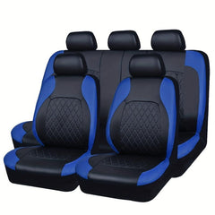 Deluxe Quilted Faux Leather 5 Seat Cover Universal Fit