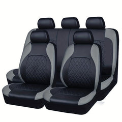 Deluxe Quilted Faux Leather 5 Seat Cover Universal Fit