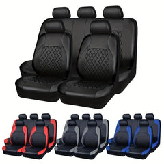 Deluxe Quilted Faux Leather 5 Seat Cover Universal Fit
