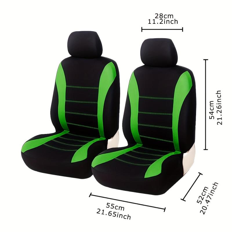 Polyester Car Seat Covers Front Pairs Gray Tan Red Car Seat Cushion