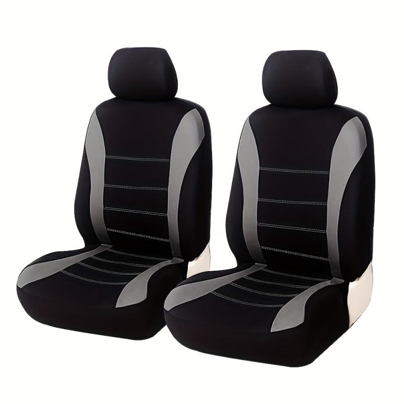 Polyester Car Seat Covers Front Pairs Gray Tan Red Car Seat Cushion