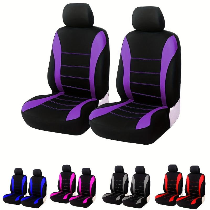 Polyester Car Seat Covers Front Pairs Gray Tan Red Car Seat Cushion