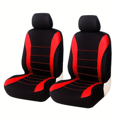 Polyester Car Seat Covers Front Pairs Gray Tan Red Car Seat Cushion