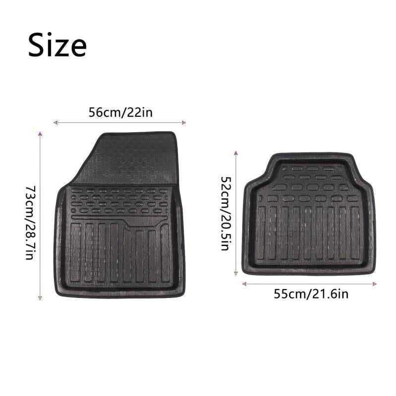 2pcs Car Universal Floor Mats All Seasons Non-slip Waterproof