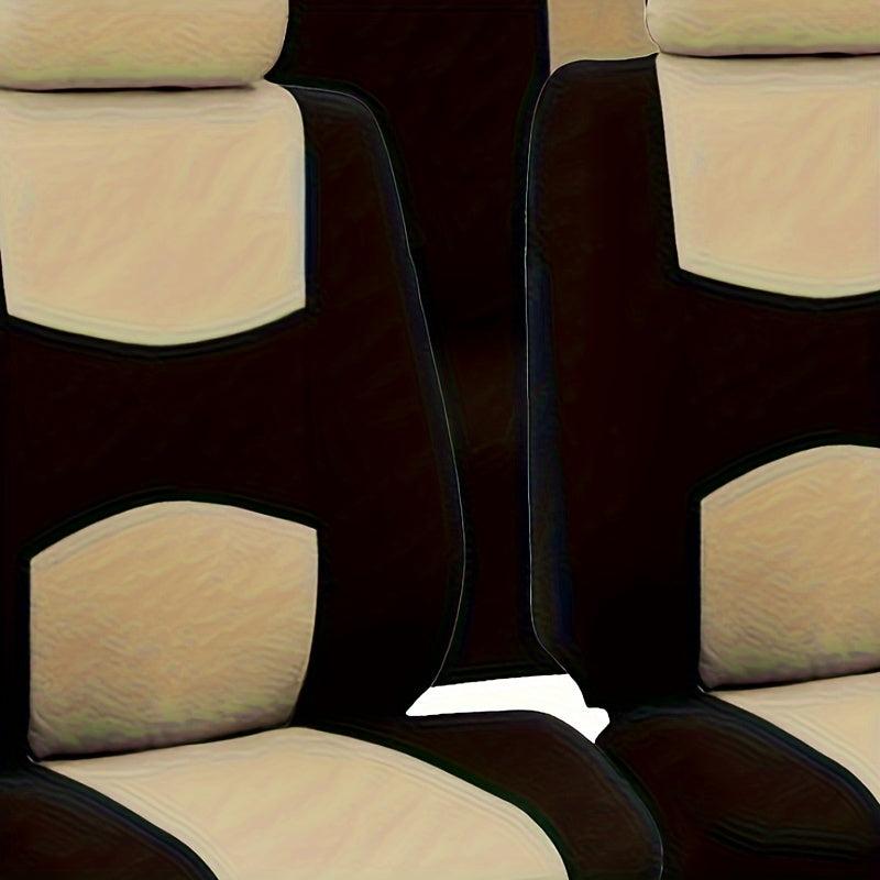 Universal Beige Flat Car Seat Cover Set 9 Piece for Men Women