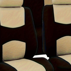 Universal Beige Flat Car Seat Cover Set 9 Piece for Men Women