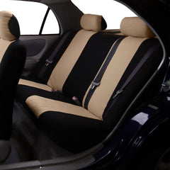 Universal Beige Flat Car Seat Cover Set 9 Piece for Men Women