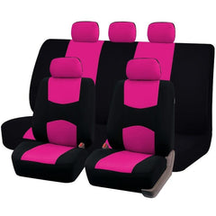 9pcs Pink Car Seat Covers Set For Women Airbag Compatible Soft Fabric