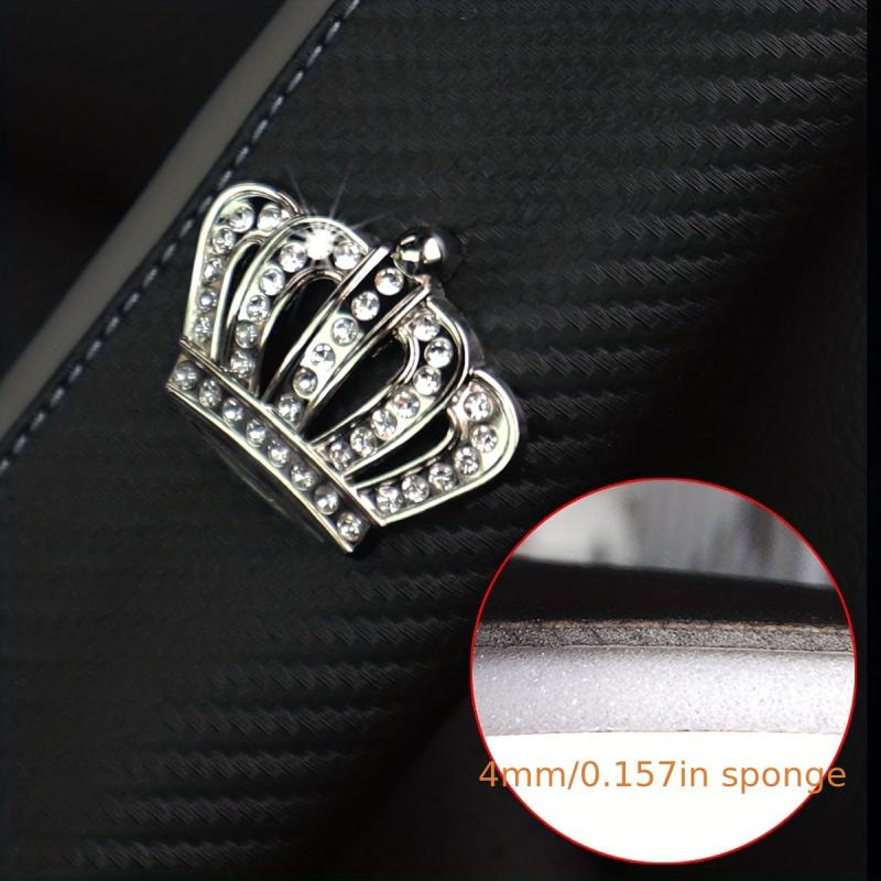Car Seat Belt Shoulder Cover PU Leather Carbon Fiber Artificial Diamond Crown