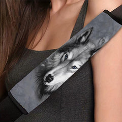 Big Gray Wolf Print Car Shoulder Protector