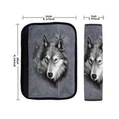 Big Gray Wolf Print Car Shoulder Protector