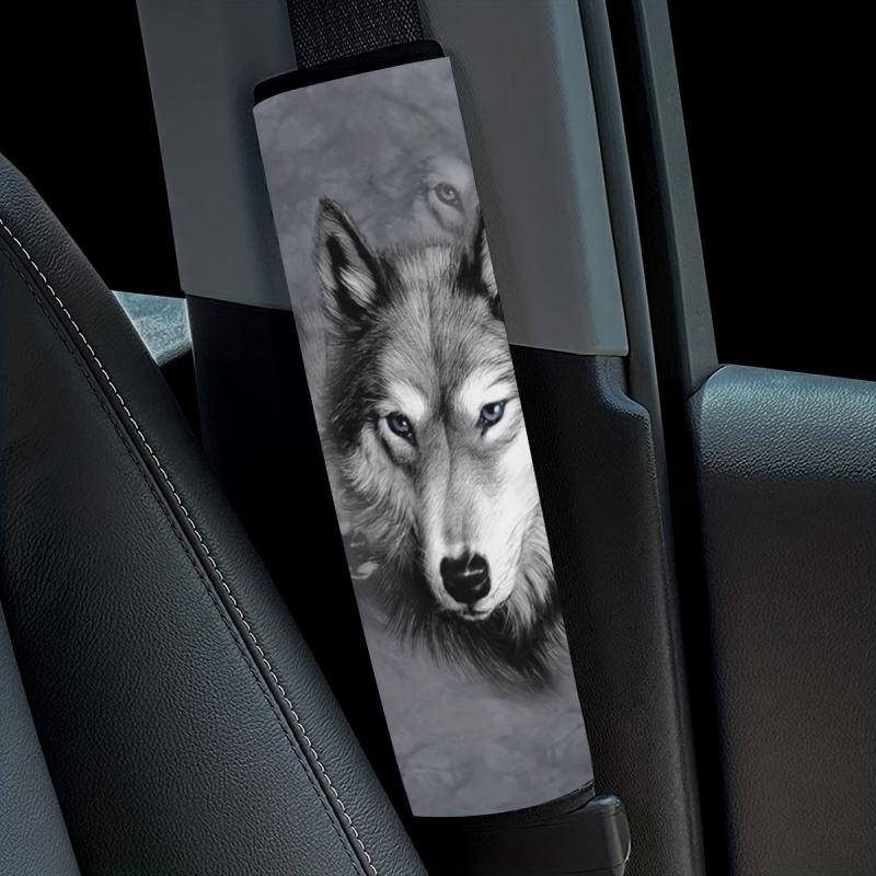 Big Gray Wolf Print Car Shoulder Protector