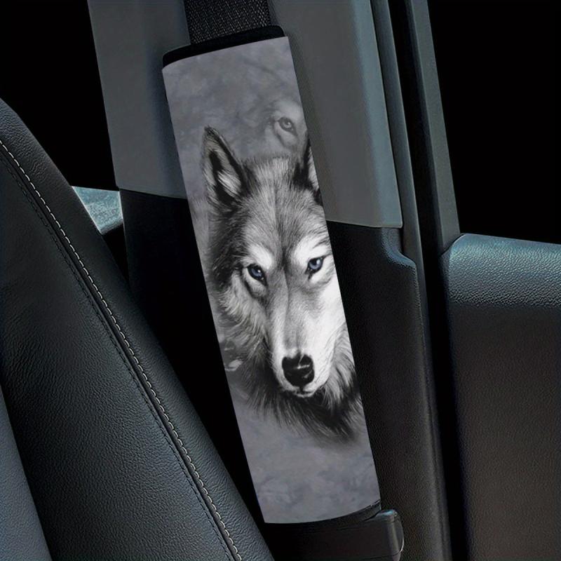 Big Gray Wolf Print Car Shoulder Protector