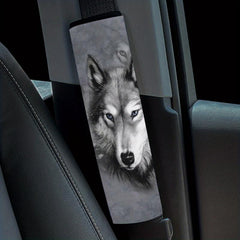 Big Gray Wolf Print Car Shoulder Protector
