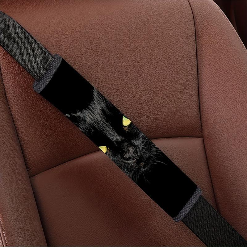 Cat Print Car Seat Belt Cover Soft Safety Shoulder Pad Auto Cars Accessories