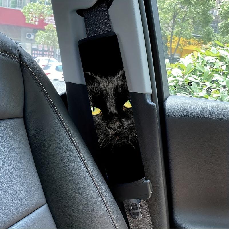 Cat Print Car Seat Belt Cover Soft Safety Shoulder Pad Auto Cars Accessories