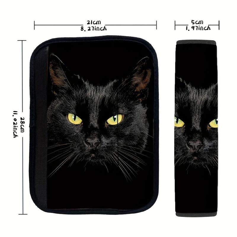Cat Print Car Seat Belt Cover Soft Safety Shoulder Pad Auto Cars Accessories