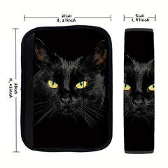 Cat Print Car Seat Belt Cover Soft Safety Shoulder Pad Auto Cars Accessories