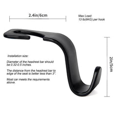 4pcs Car Headrest Hook Storage Hanger Car Back Seat Organizer Holder