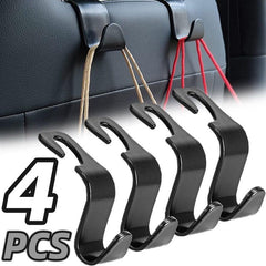 4pcs Car Headrest Hook Storage Hanger Car Back Seat Organizer Holder