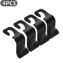 4pcs Car Headrest Hook Storage Hanger Car Back Seat Organizer Holder
