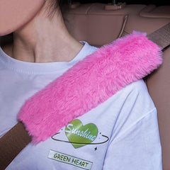 2pcs Plush Car Seat Belt Shoulder Protector Cover