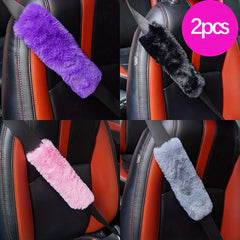 2pcs Plush Car Seat Belt Shoulder Protector Cover