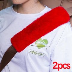 2pcs Plush Car Seat Belt Shoulder Protector Cover