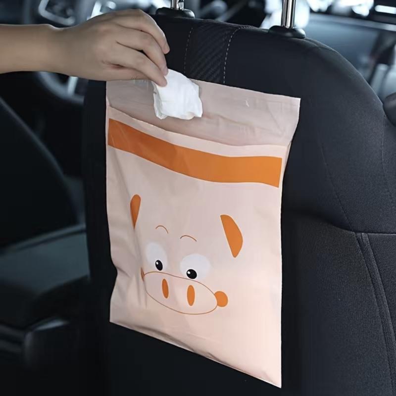 15pcs Sticky Plastic Storage Bag Car Garbage Bag Desktop Cleaning Bag Kitchen