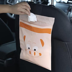 15pcs Sticky Plastic Storage Bag Car Garbage Bag Desktop Cleaning Bag Kitchen