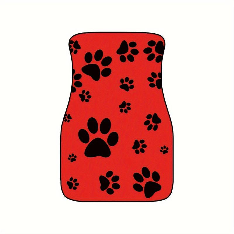 Red Big Dog Paw Printed Car Front Seat Floor Mat