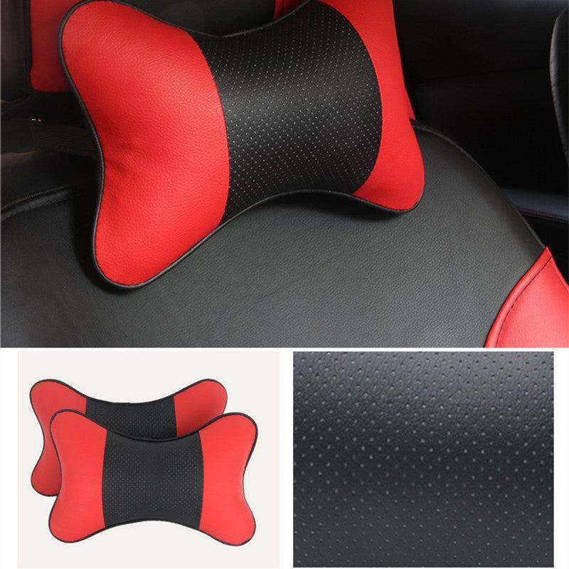 Car Headrest PU Leather Neck Pillow Soft Seat Rest Cushion