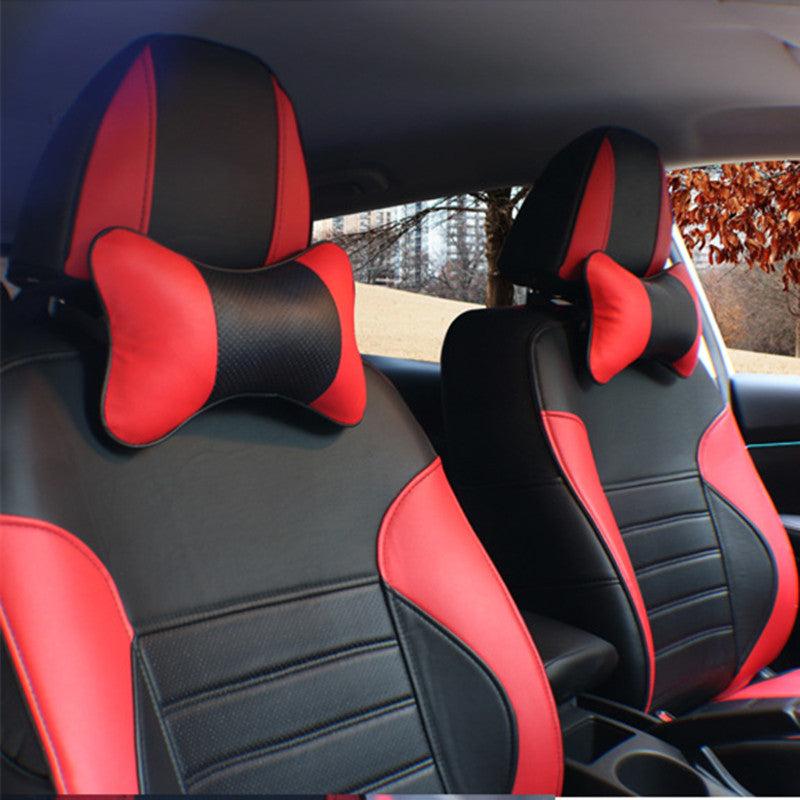 Car Headrest PU Leather Neck Pillow Soft Seat Rest Cushion