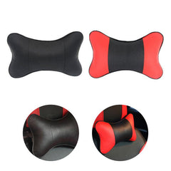 Car Headrest PU Leather Neck Pillow Soft Seat Rest Cushion