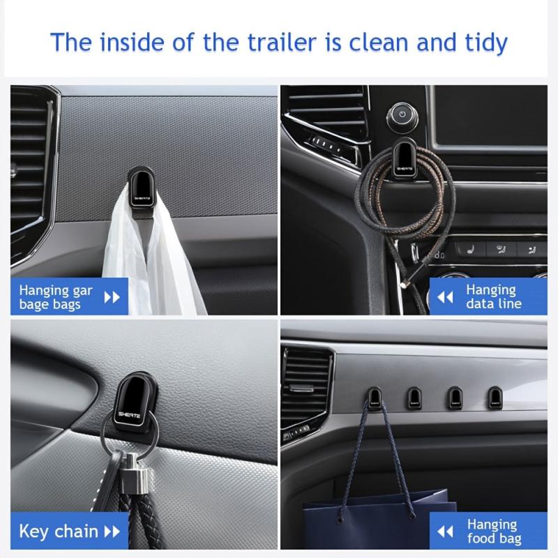 4pcs Mini Car Paste Hook Mask Holder Dashboard Hanging Strong Adhesive Hooks