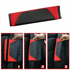 Carbon Fiber Faux Leather Seat Belt Pad Holder