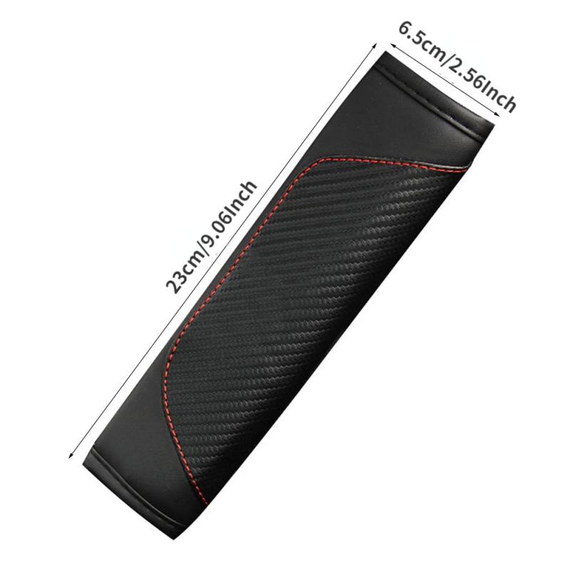 Carbon Fiber Faux Leather Seat Belt Pad Holder