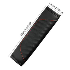Carbon Fiber Faux Leather Seat Belt Pad Holder