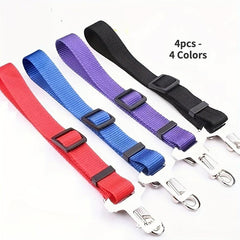 4pcs Car Mounted Pet Traction Rope & Safety Belt