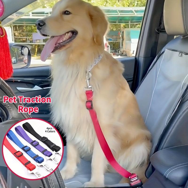 4pcs Car Mounted Pet Traction Rope & Safety Belt
