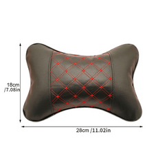 2pcs Car Microfiber Faux Leather Neck Pillow