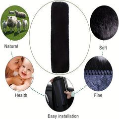 2pcs Soft Artificial Sheepskin Car Seat Belt Pad Shoulder Strap Cover