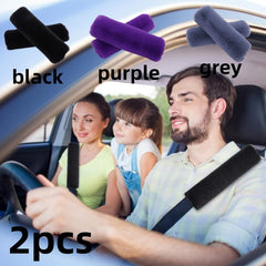 2pcs Soft Artificial Sheepskin Car Seat Belt Pad Shoulder Strap Cover