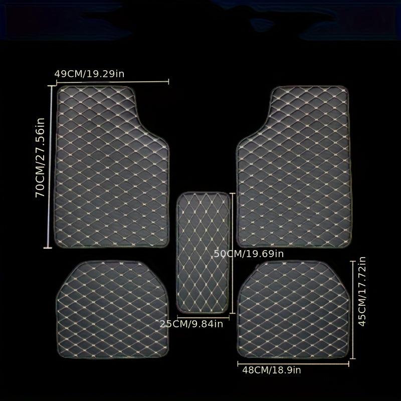 5pc Car Floor Mats Universal Waterproof Full Set Auto Rugs Leather C
