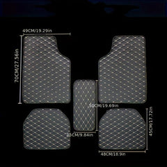 5pc Car Floor Mats Universal Waterproof Full Set Auto Rugs Leather C