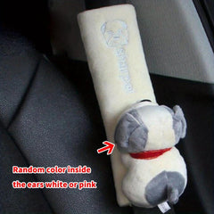 Car Seat Belt Cover Warm Flannel Shoulder Pad Pink