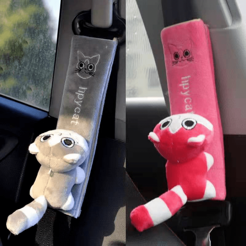 Car Seat Belt Cover Warm Flannel Shoulder Pad Pink